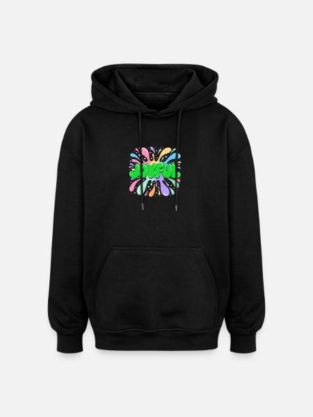 Helle Freude mehrfarbig grün - Oversized Unisex Hoodie - Schwarz
