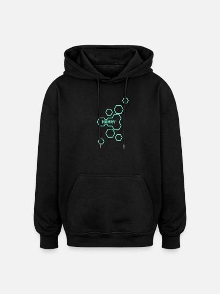 Henry - Sweat à capuche oversize unisexe - noir