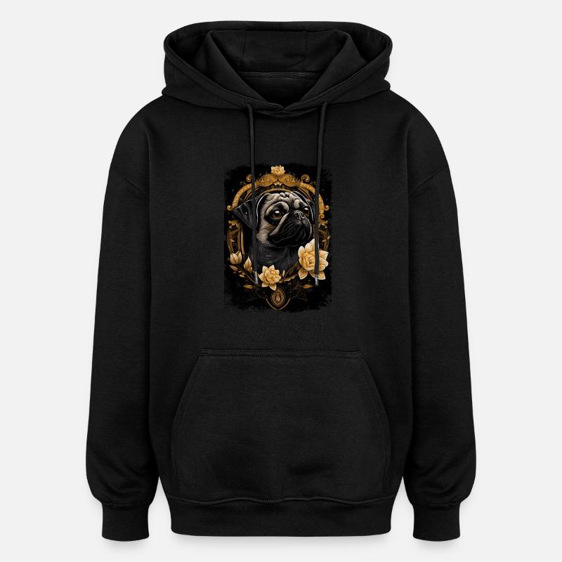 Kleiner Mops - Oversized Unisex Hoodie - Schwarz