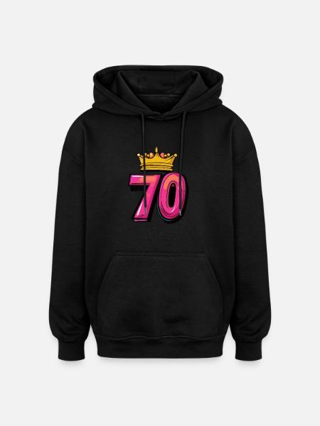 70 Number Crown - Oversized Unisex Hoodie - black