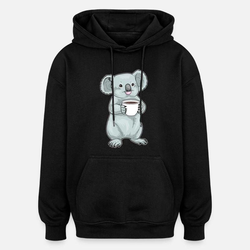 Koala Coffee Mug - Oversized Unisex Hoodie - black