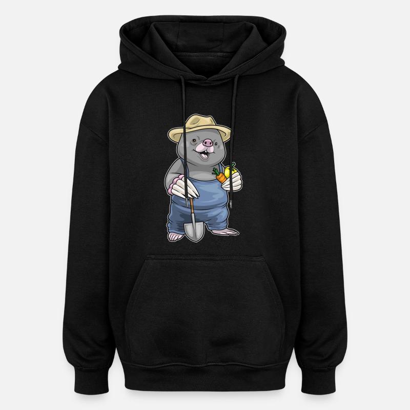 Mole Farmer Vegetables - Oversized Unisex Hoodie - black
