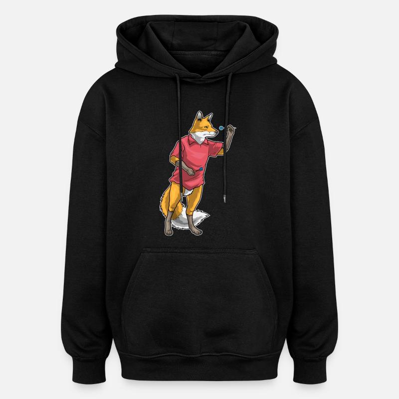 Fléchette renard - Sweat à capuche oversize unisexe - noir