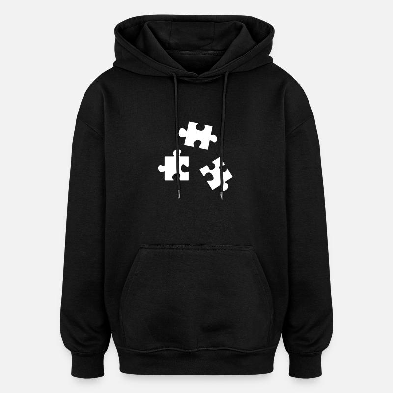 jigsaw puzzle - jigsaw puzzle - Sweat à capuche oversize unisexe - noir