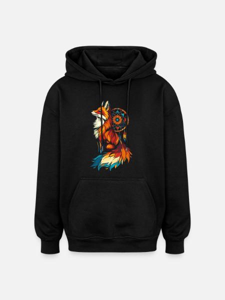 Fuchs Traumfänger - Oversized Unisex Hoodie - Schwarz