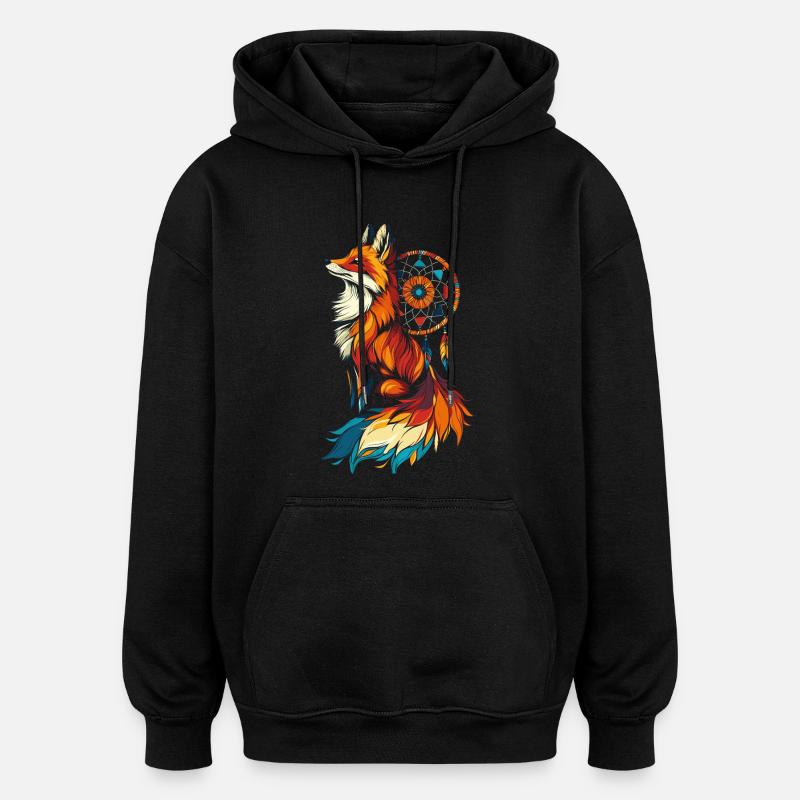 Fuchs Traumfänger - Oversized Unisex Hoodie - Schwarz