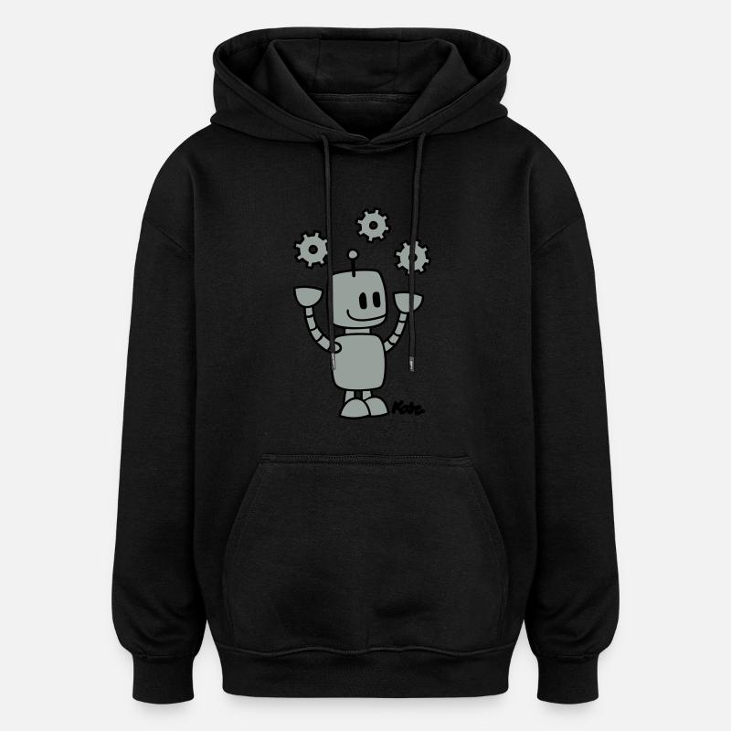Roboter (2c) - Sweat à capuche oversize unisexe - noir