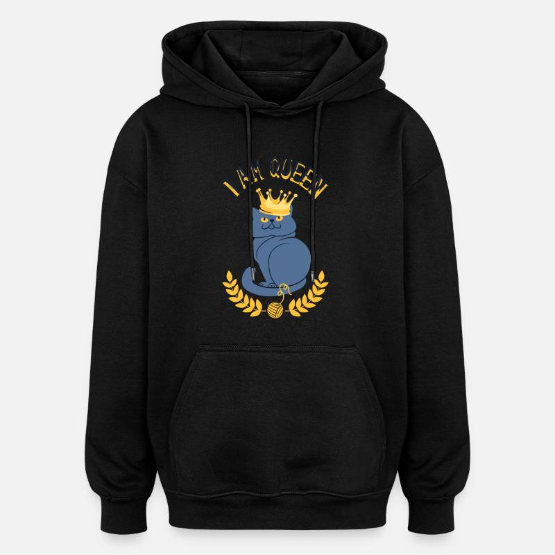 Katze - Oversized Unisex Hoodie - Schwarz