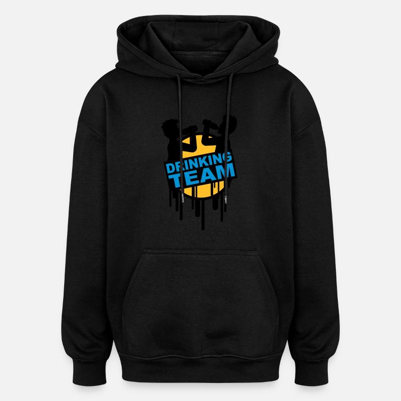 drinking_team_graffiti_stamp - Oversized Unisex Hoodie - black