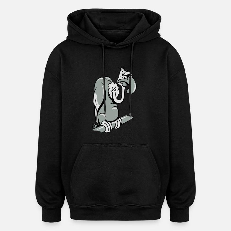 geier witzig - Oversized Unisex Hoodie - Schwarz