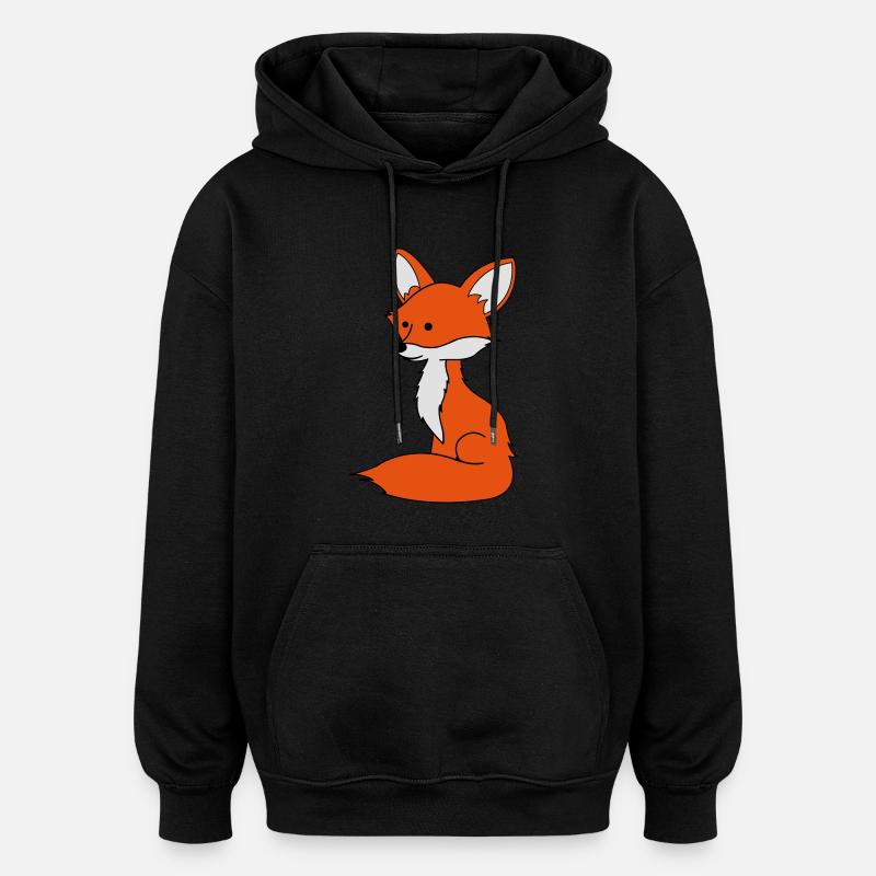 fuchs_02 - Sweat à capuche oversize unisexe - noir