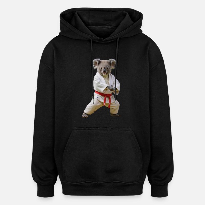 Koala sportif - Sweat à capuche oversize unisexe - noir