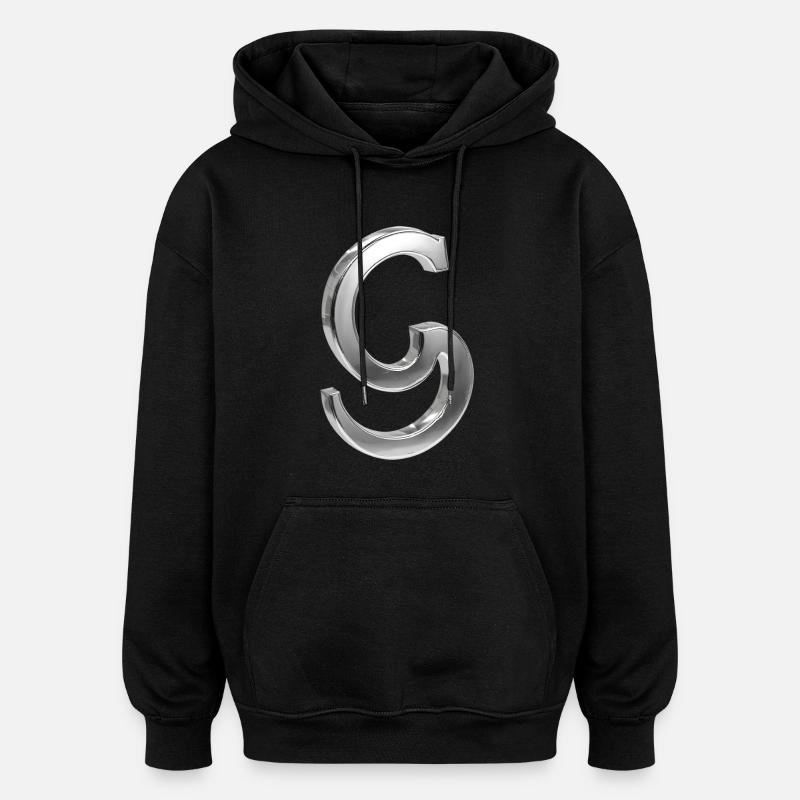 Chrome ,, S " Métallisé - Sweat à capuche oversize unisexe - noir