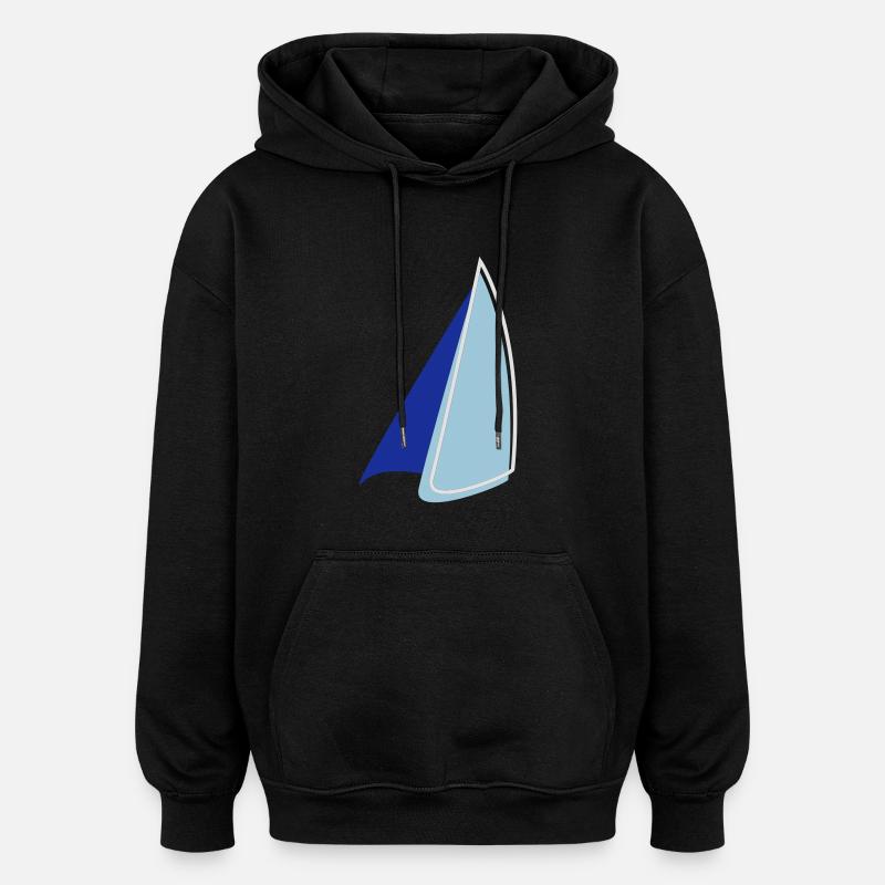 Segel Zweifarbig - Oversized Unisex Hoodie - Schwarz