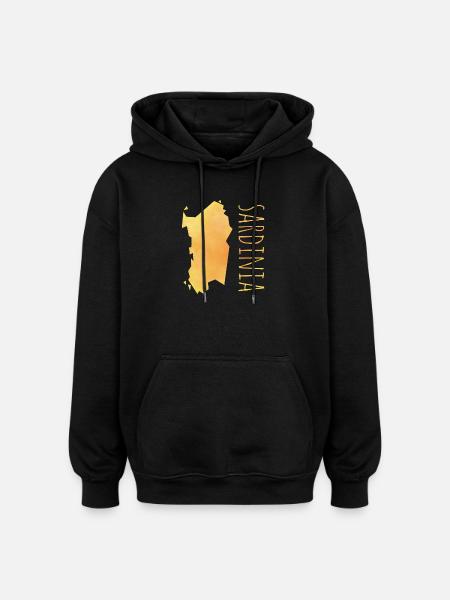 sardinia - Sweat à capuche oversize unisexe - noir