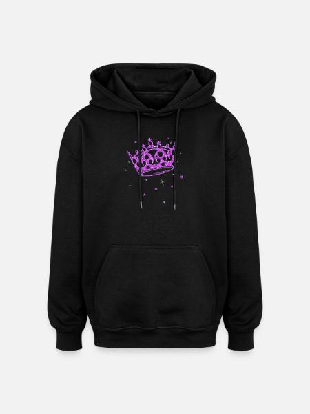 Crown Glitter Princess Birthday Princess - Oversized Unisex Hoodie - black
