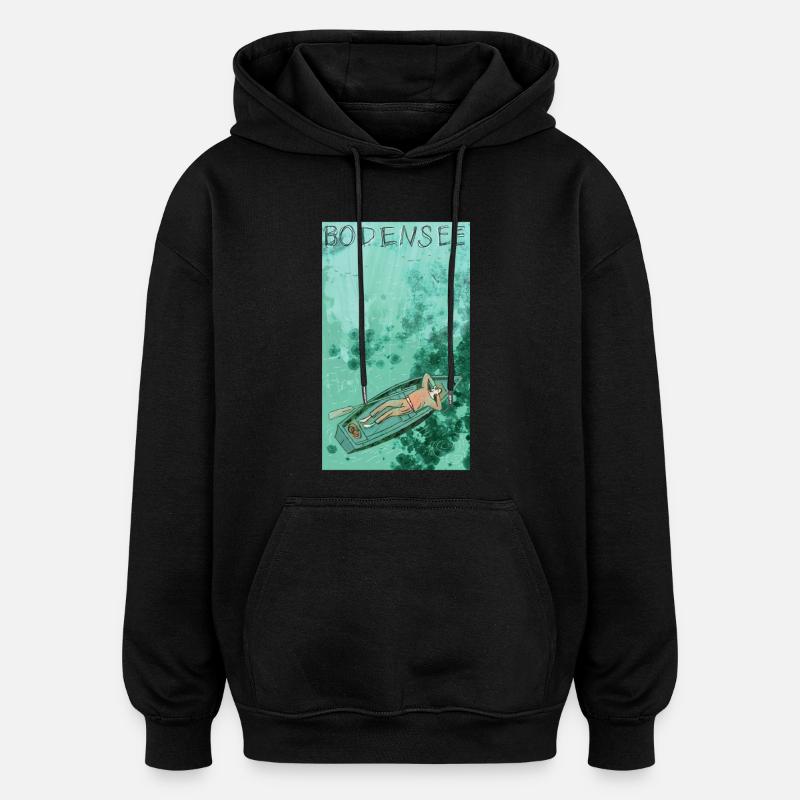 Bodensee Boottraum Illustration - Oversized Unisex Hoodie - Schwarz