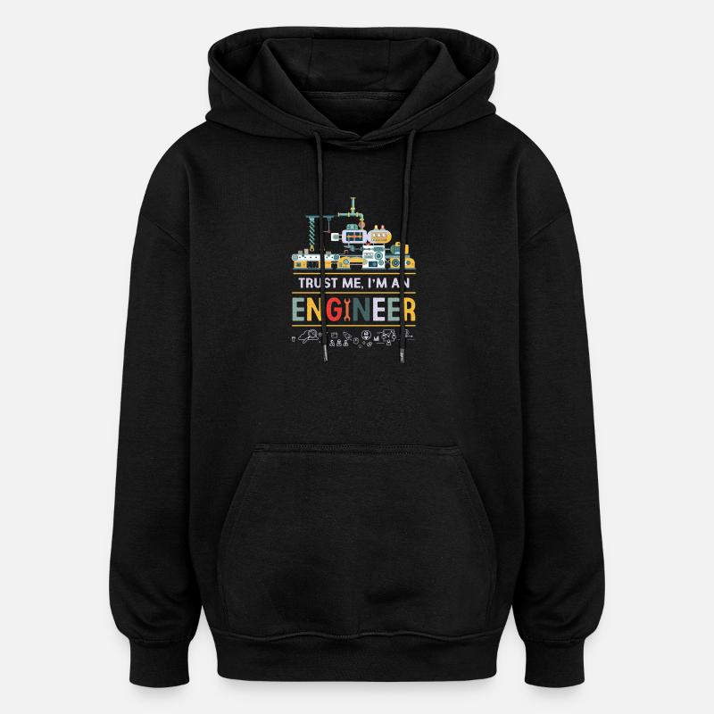 engineer - Oversized Unisex Hoodie - black