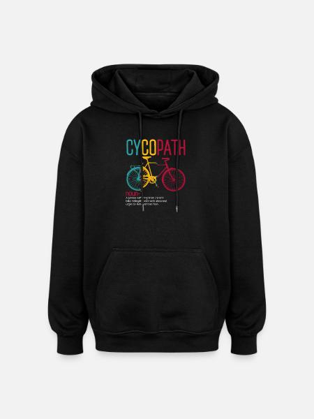 Cyclopath: Free-Ride Bicycle Artwork - Oversized Unisex Hoodie - black