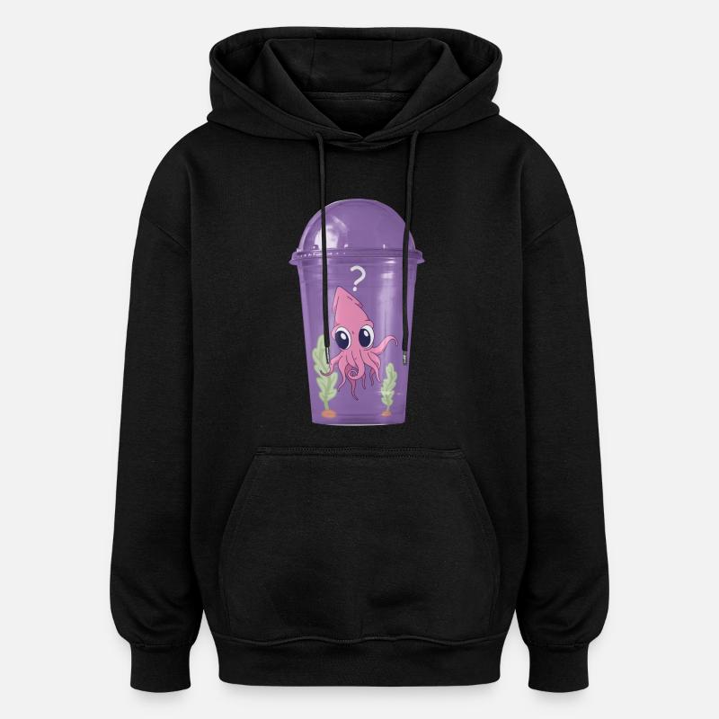 Calmar dans la tasse - Sweat à capuche oversize unisexe - noir