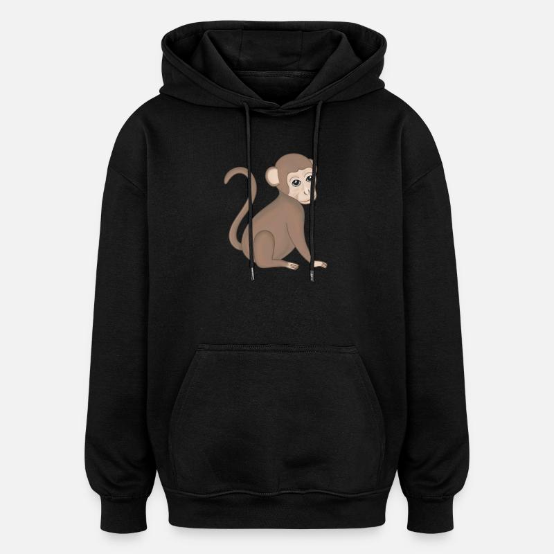 Affe Baby Äffchen - Oversized Unisex Hoodie - Schwarz
