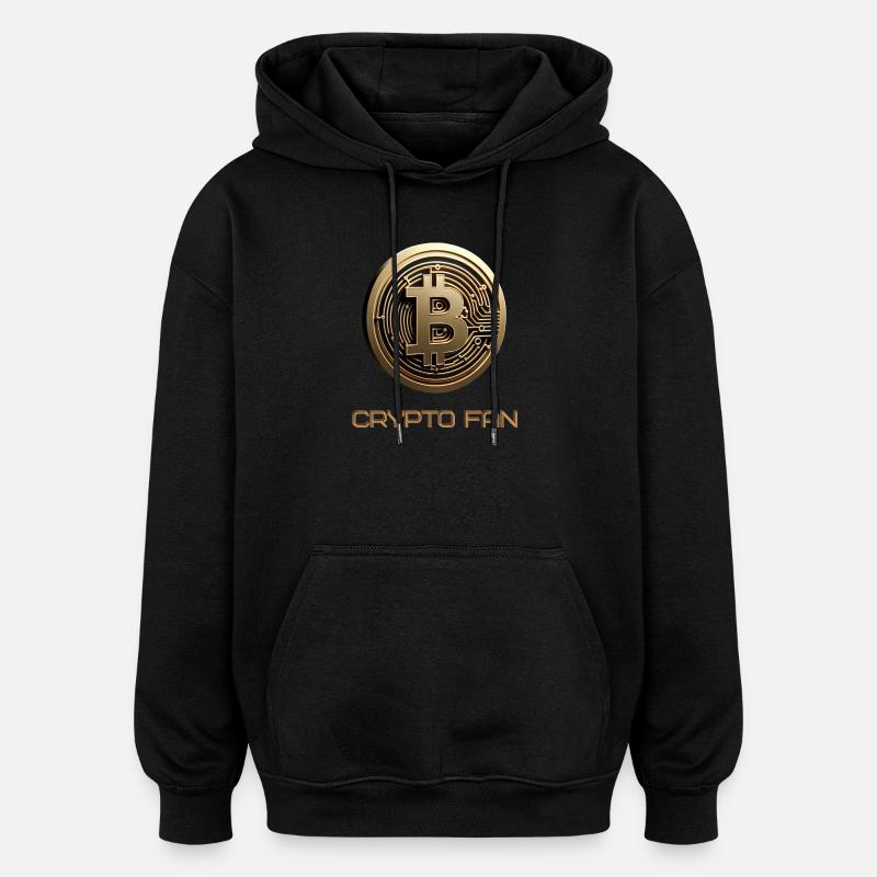 Bitcoin 3D Cryptocurrency - Oversized Unisex Hoodie - black
