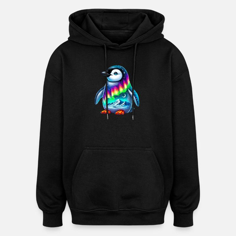 Penguin - Oversized Unisex Hoodie - black