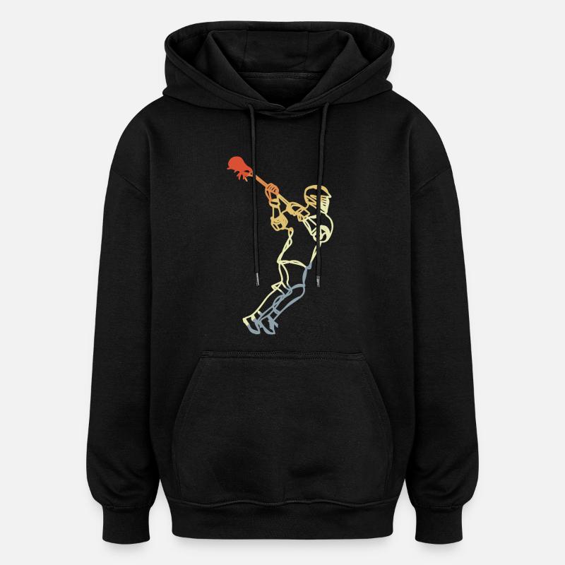 Joueur de crosse rétro - Sweat à capuche oversize unisexe - noir
