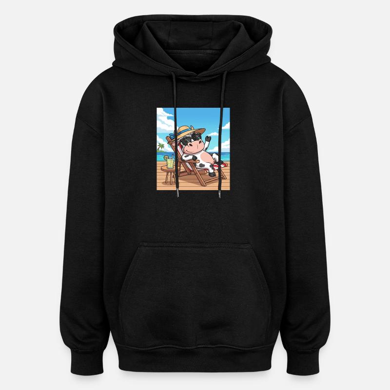 Coole Kuh - Oversized Unisex Hoodie - Schwarz