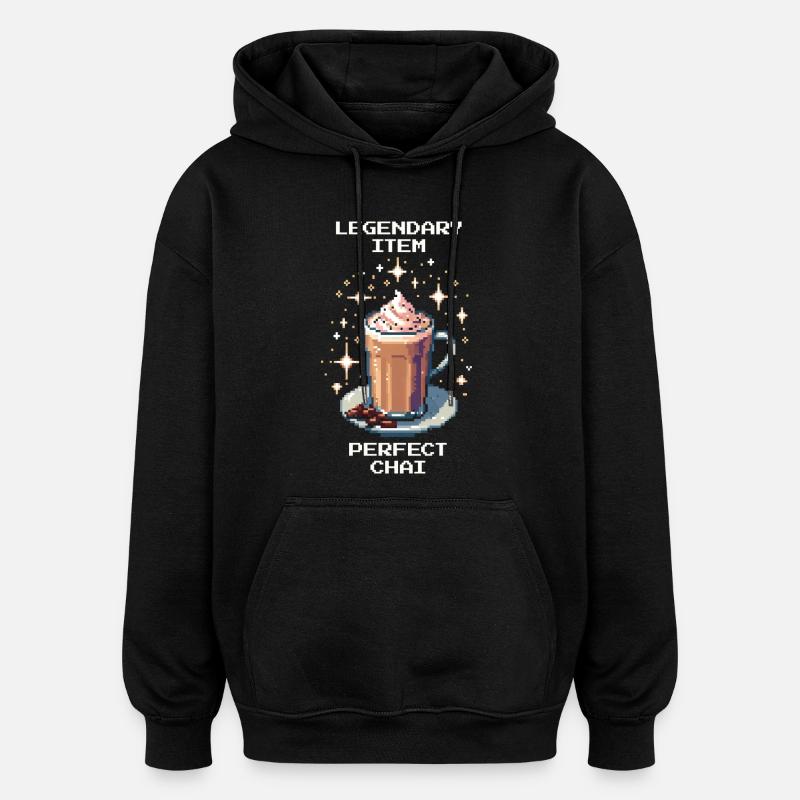 Objet légendaire : Chai parfait | Chai Latte - Sweat à capuche oversize unisexe - noir