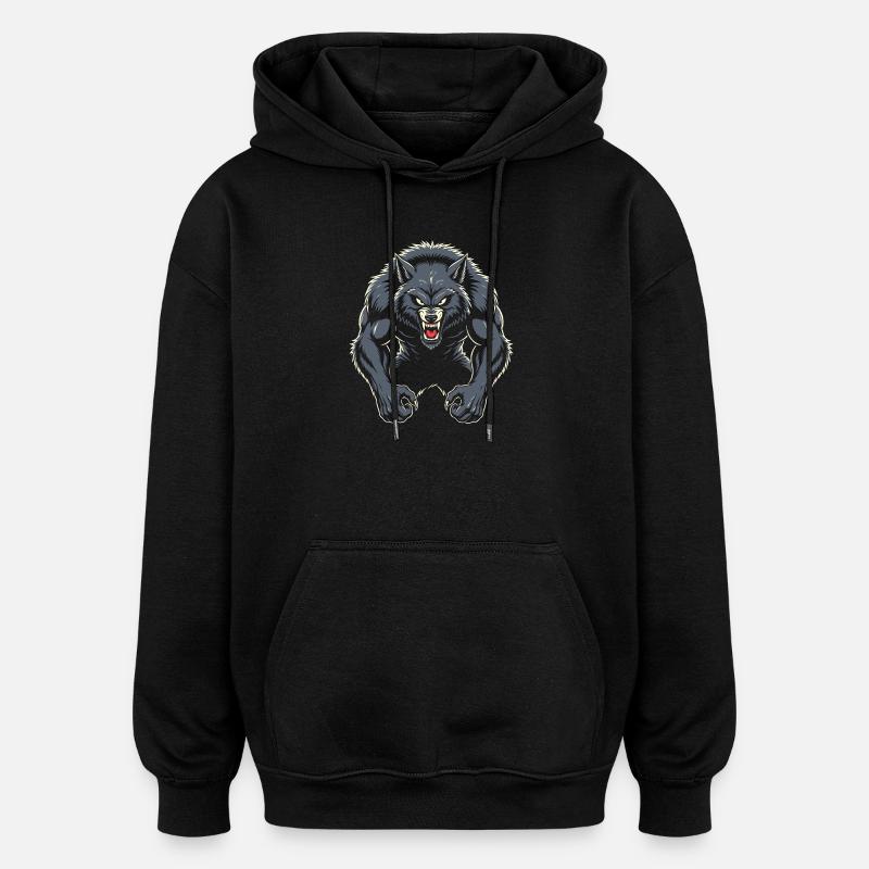 Werwolf - Oversized Unisex Hoodie - Schwarz