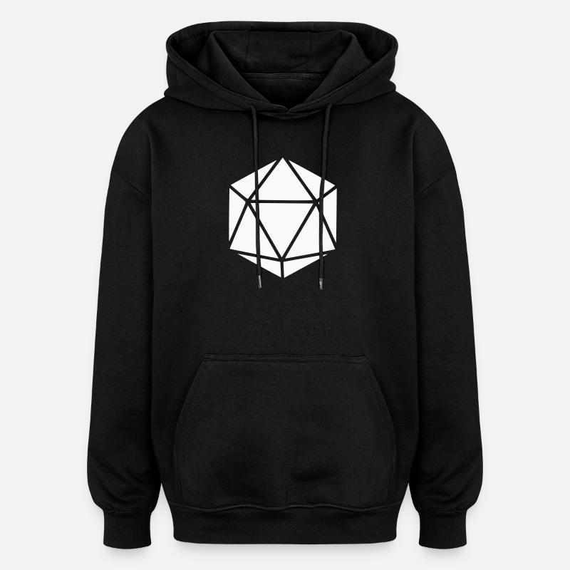 Geometric Polyhedron Diamond - Oversized Unisex Hoodie - black