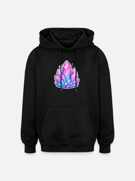 Farbenreiche Kristallträume - Oversized Unisex Hoodie - Schwarz