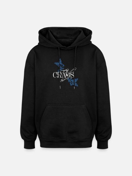 Butterfly font with wings - Oversized Unisex Hoodie - black