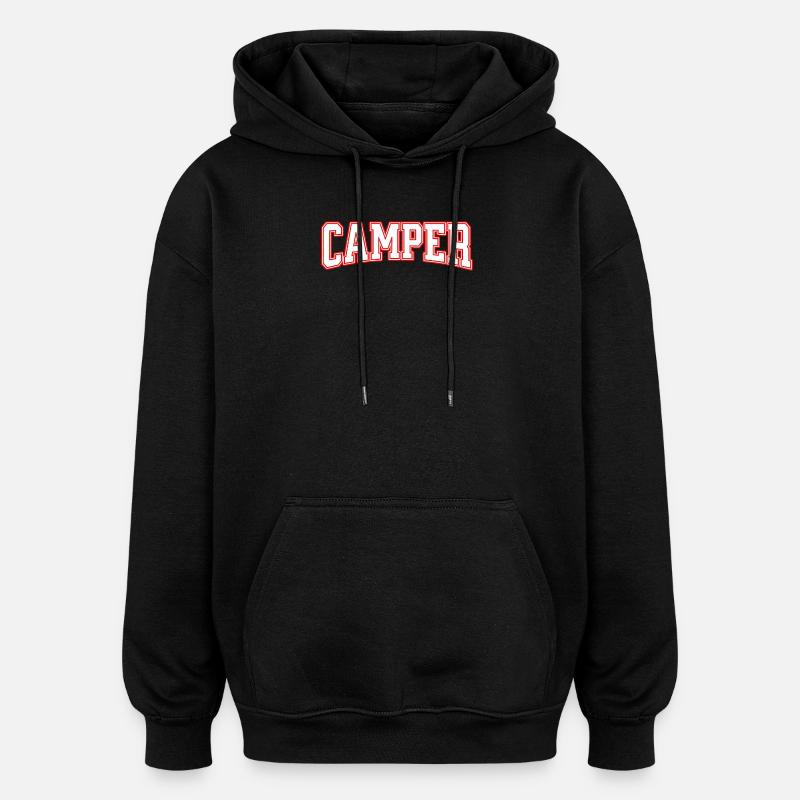 Campeur - Sweat à capuche oversize unisexe - noir