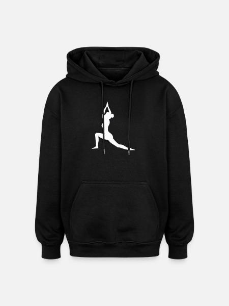 Yoga Pose Silhouette Strength Balance - Oversized Unisex Hoodie - black