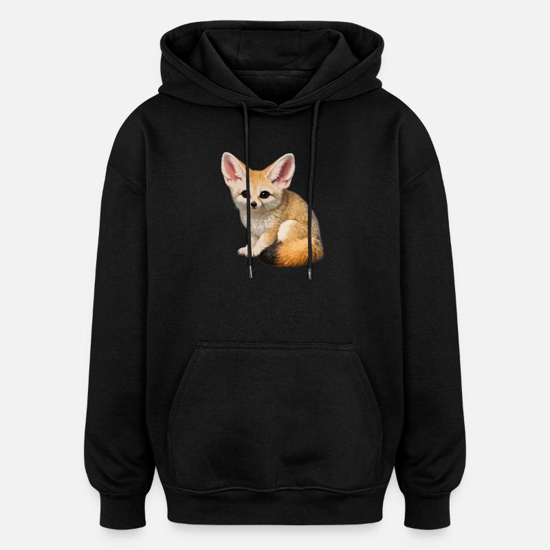 Renard du désert fennec - Sweat à capuche oversize unisexe - noir