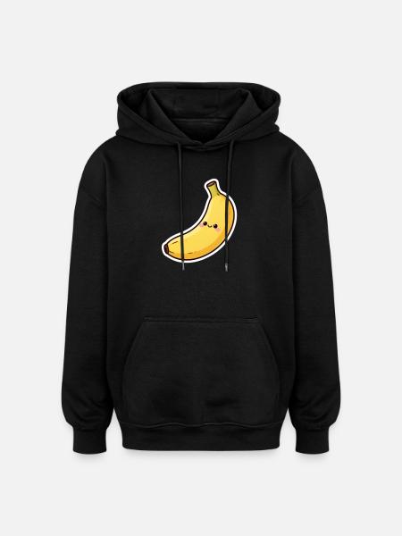 Kawaii Banana Gift - Oversized Unisex Hoodie - black