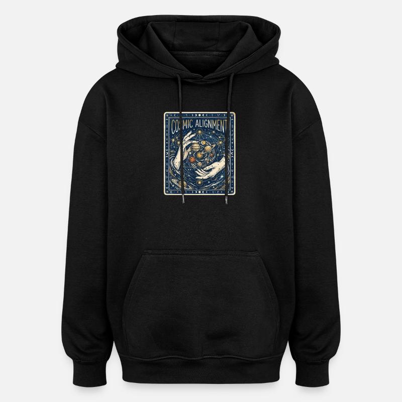 Alignement Cosmique - Sweat à capuche oversize unisexe - noir