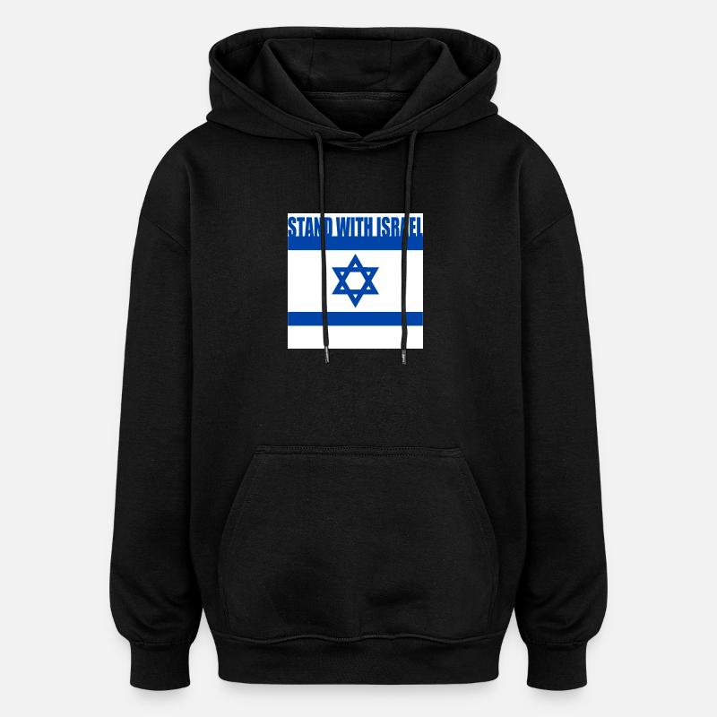 Stand with israel - Sweat à capuche oversize unisexe - noir