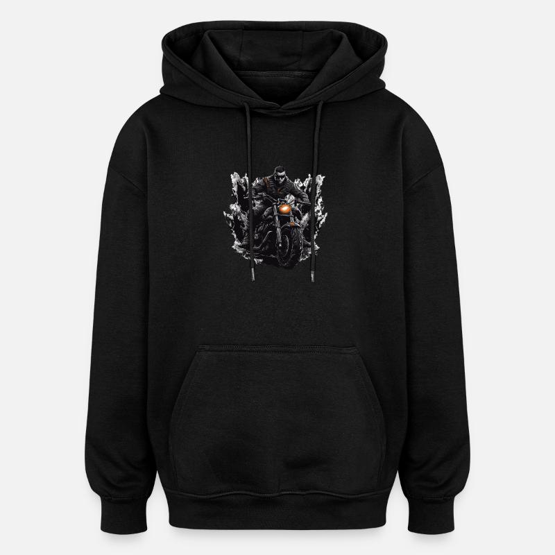 Motorrad Biker - Oversized Unisex Hoodie - Schwarz
