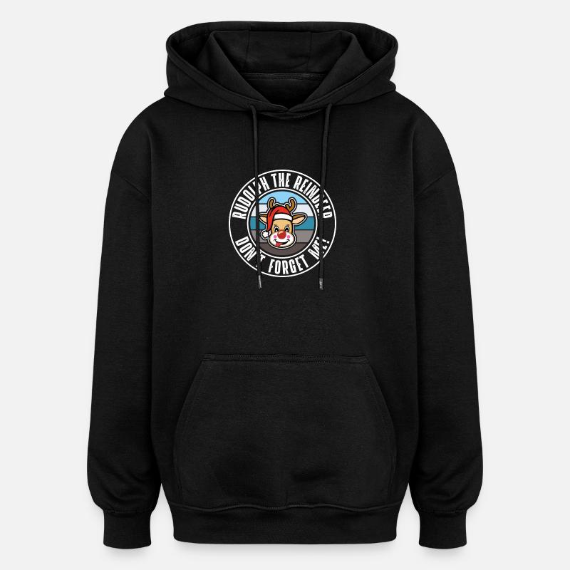 Rudolph - Sweat à capuche oversize unisexe - noir