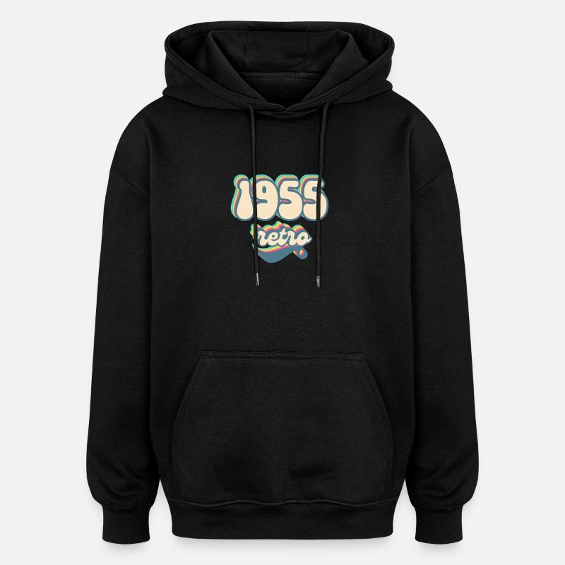 1955 Retro Geschenkidee - Oversized Unisex Hoodie - Schwarz