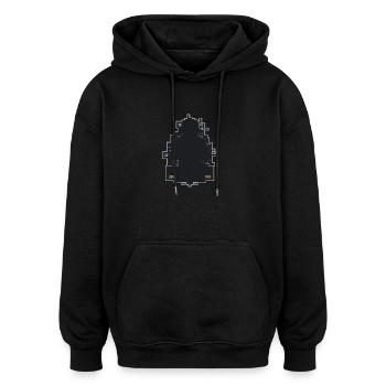 Level Up Your Life – Gamer-Silhouette - Oversized Unisex Hoodie - Schwarz - Vorne - Noah (186cm)