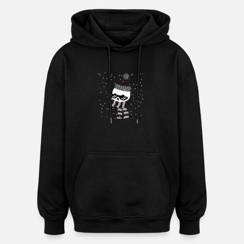 Squelette froid et froid - Sweat à capuche oversize unisexe - noir