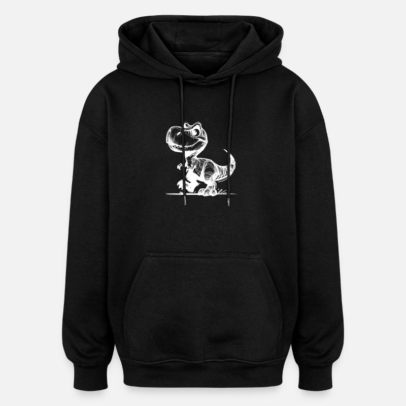 Cute cute T-Rex Dino - Oversized Unisex Hoodie - black