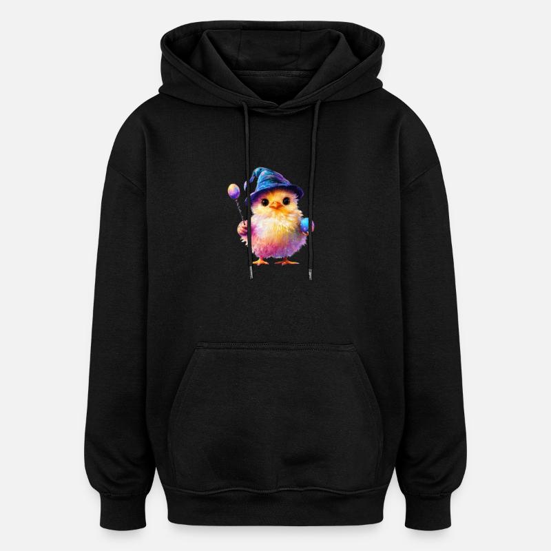 poussin magique - Sweat à capuche oversize unisexe - noir