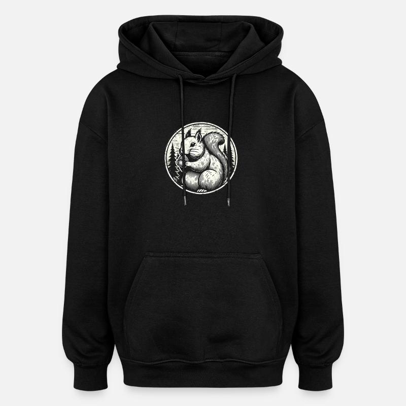 Eichhörnchen - Oversized Unisex Hoodie - Schwarz