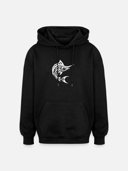 Fast Swordfish - Elegant Sailfish - Oversized Unisex Hoodie - black