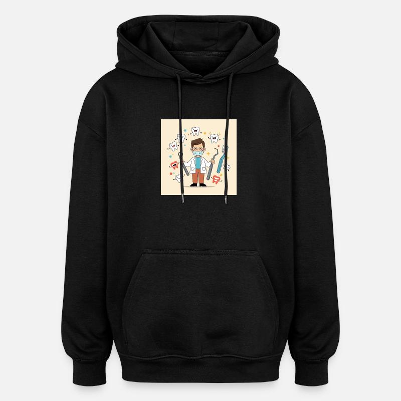 Dentiste | Dentiste | Cabinet dentaire - Sweat à capuche oversize unisexe - noir